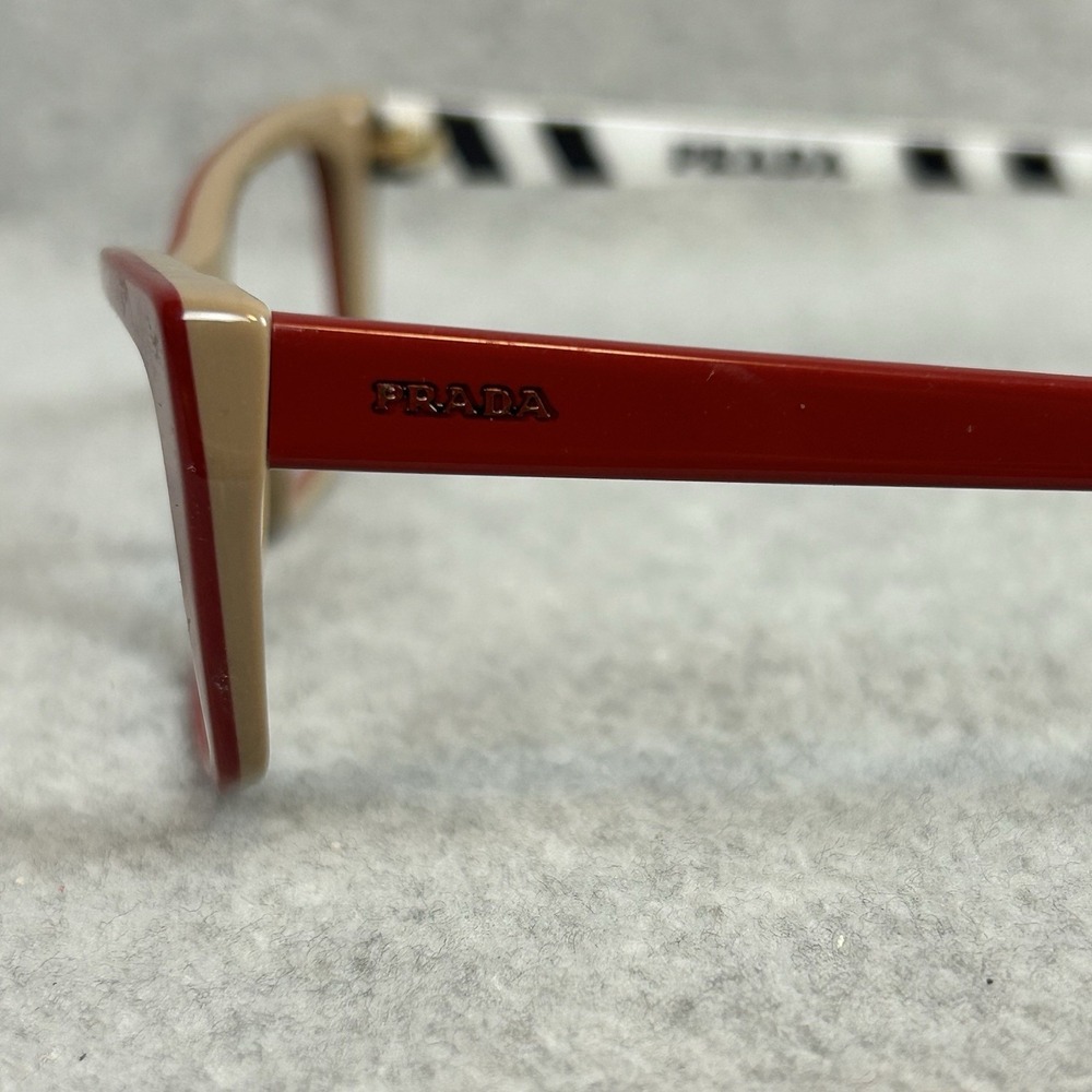 Prada Pr 10xv Red Rectangular Eyeglass Frames Bla… - image 4